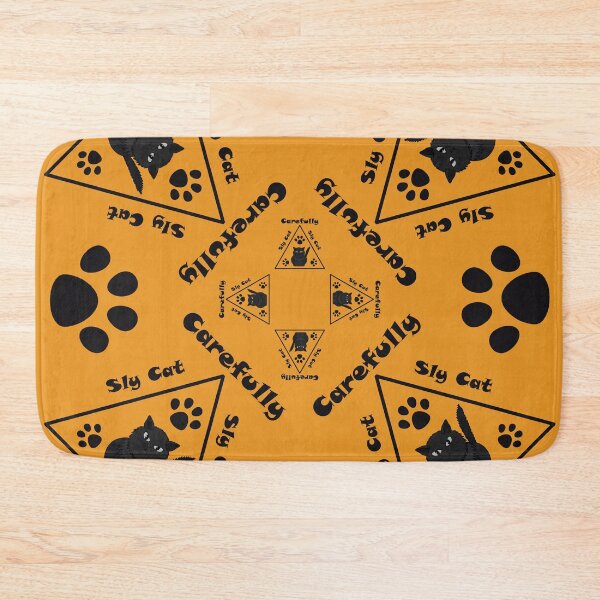 Item preview, Pattern with Sly Cat warning signs designed and sold by Cherevan.