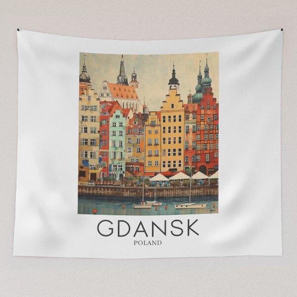 Item preview, A Pop Art Travel Print of Gdansk - Poland designed and sold by StudioRedKoala.