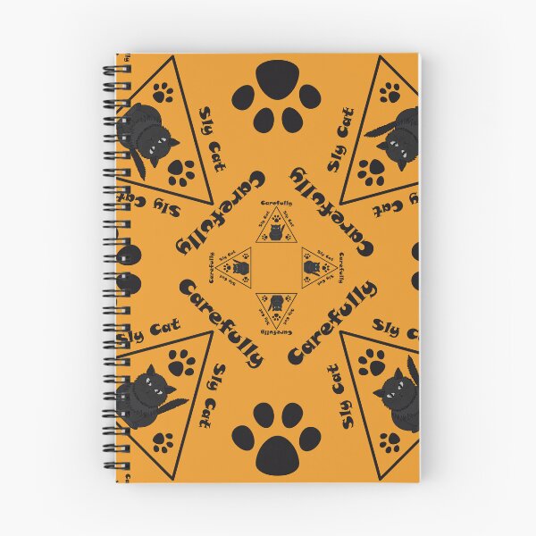Item preview, Pattern with Sly Cat warning signs designed and sold by Cherevan.