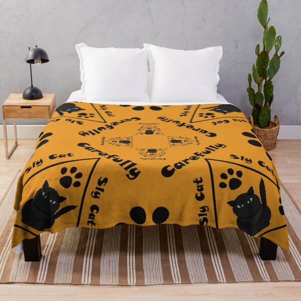 Item preview, Pattern with Sly Cat warning signs designed and sold by Cherevan.