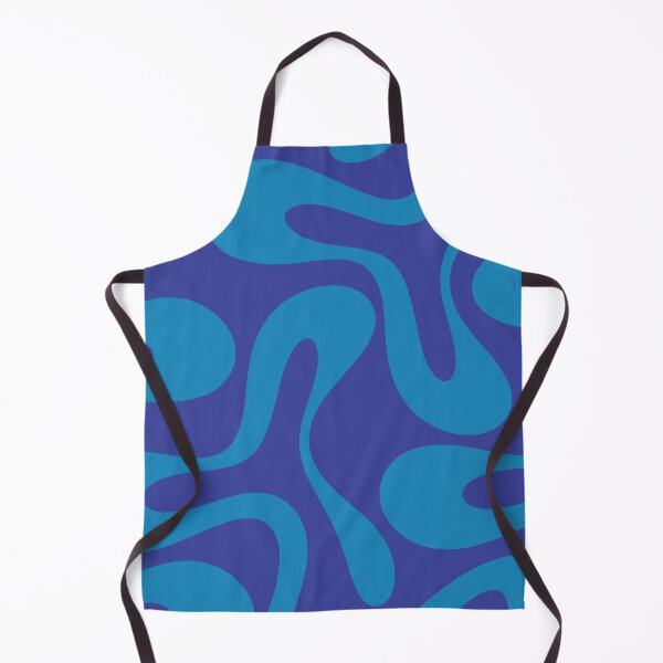 Aperçu de l'œuvre Courbes douces, motif abstrait moderne rétro en bleu audacieux créée et vendue par kierkegaard.