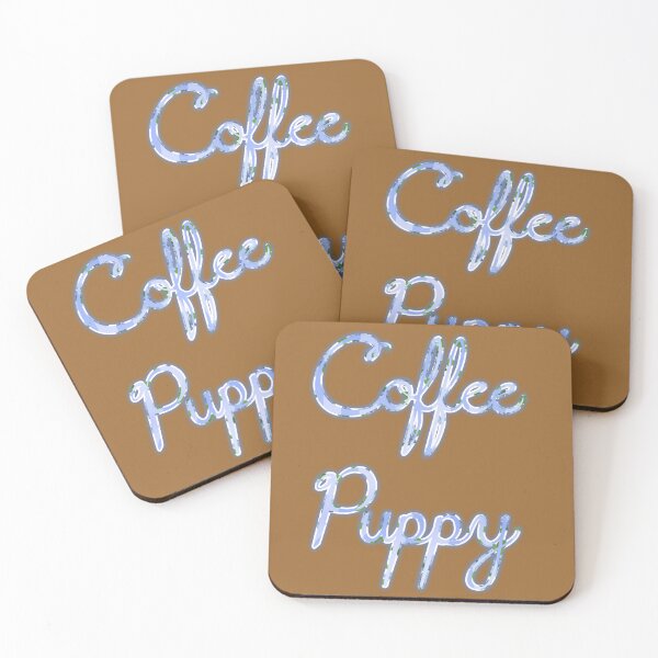 Item preview, Coffee Puppy (blue flowers) designed and sold by Cloud-Boy.