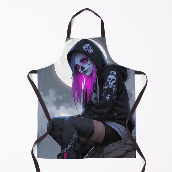 Item preview, Sugar Skull Girl with Black Hoodie in the Moonlight designed and sold by A78-Designs.