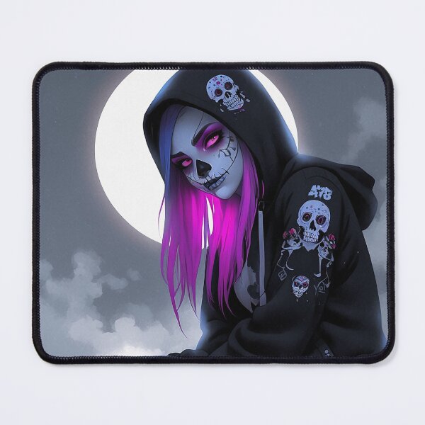 Item preview, Sugar Skull Girl with Black Hoodie in the Moonlight designed and sold by A78-Designs.