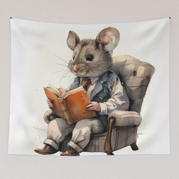 Item preview, Mouse Sitting of Sofa Reading Book designed and sold by DiventCreations.