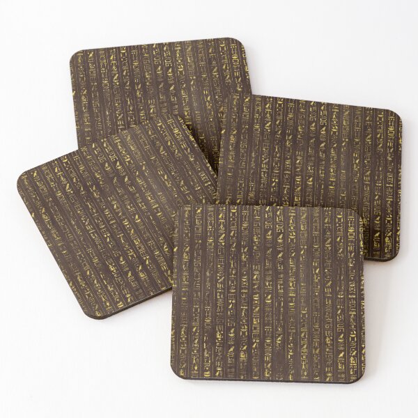 Item preview, Golden Egyptian and hieroglyphics on wood designed and sold by Nartissima.