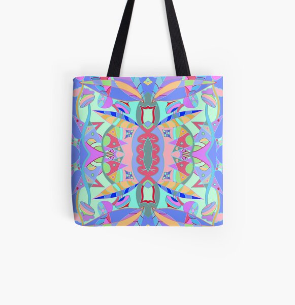 The earth song of leaves -blue All Over Print Tote Bag