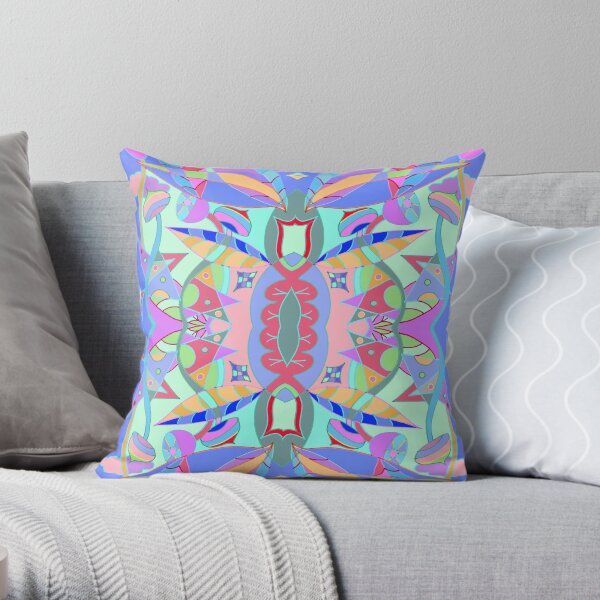 The earth song of leaves -blue Throw Pillow