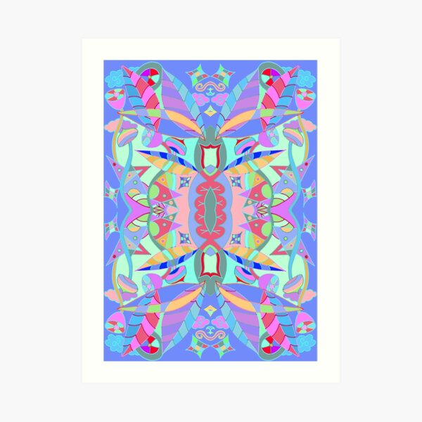 The earth song of leaves -blue Art Print