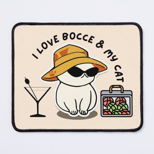 Item preview, I Love Bocce Ball and My Cat designed and sold by SunfullyYours.