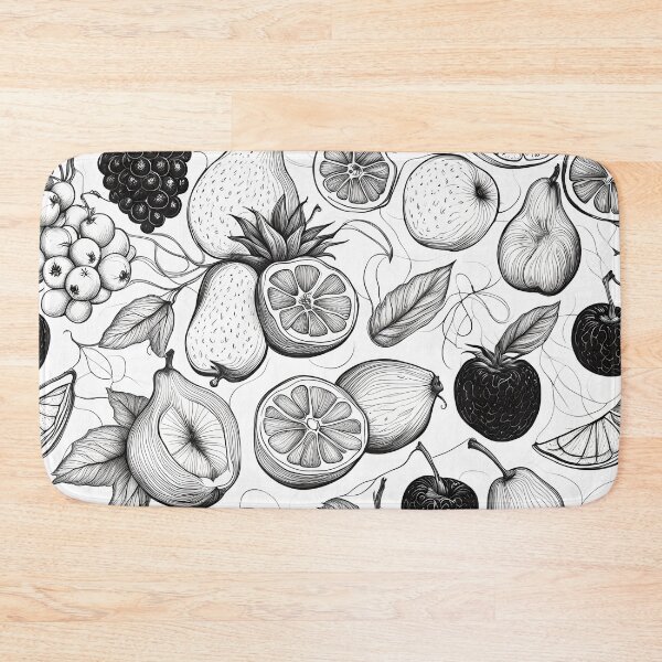 Item preview, Fruit Pattern Monochrome Black and White Ink Pen designed and sold by ShaViArt.