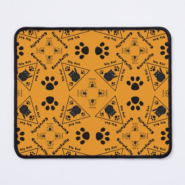 Item preview, Pattern with Sly Cat warning signs designed and sold by Cherevan.