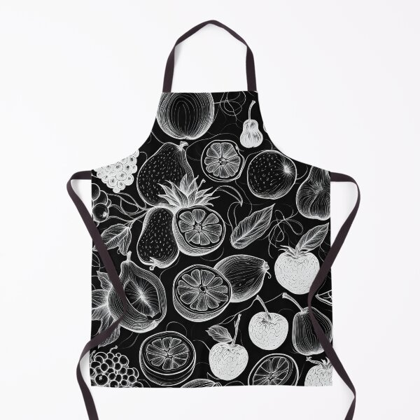 Item preview, Fruit Pattern Monochrome Black and White Ink Pen Inverse designed and sold by ShaViArt.