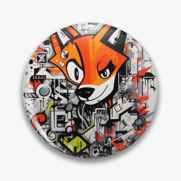 Artikelvorschau, Fuchs Cartoon Wallart Graffitti Geometrie entworfen und verkauft von Toms Tee.