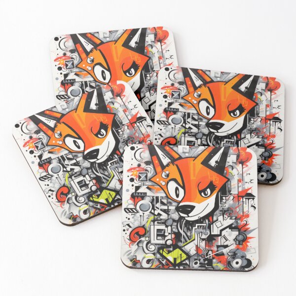Item preview, Fox Cartoon Wallart Graffiti Geometry designed and sold by Toms Tee.