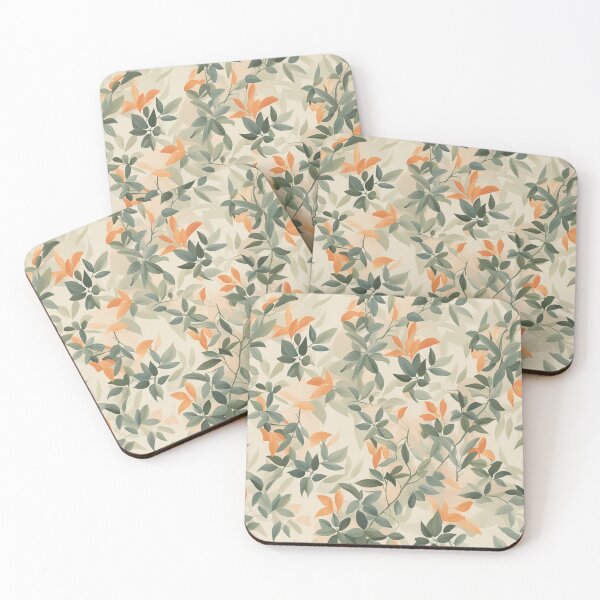 Item preview, Pattern leaves and orange roses designed and sold by saly55887.
