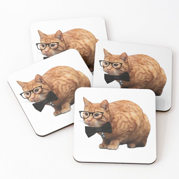 Item preview, A Working Cat Wearing Black Bowtie and Glasses Funny Silly Orange Tabby Cat  designed and sold by julyperson.