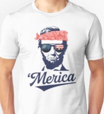 Camiseta ajustada Abraham Lincoln 'Merica Funny el 4 de julio