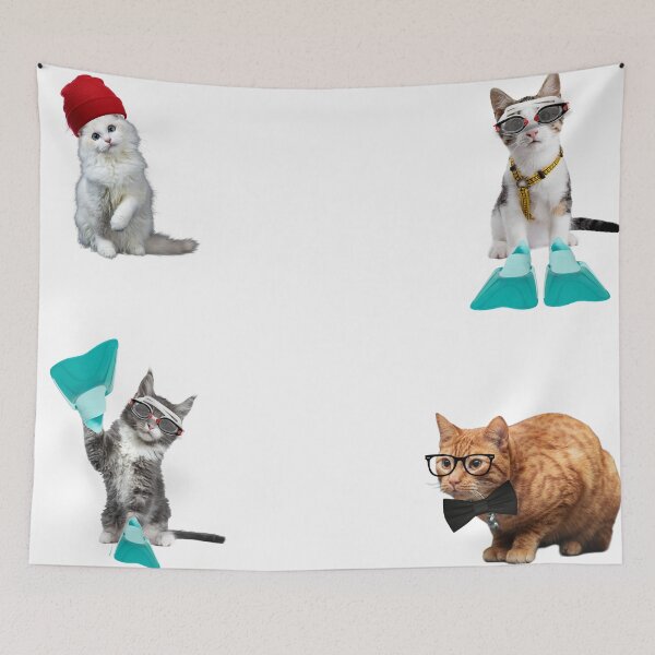 Item preview, Adorable Silly Cats Wearing Hats, Swimming, Studying  designed and sold by julyperson.