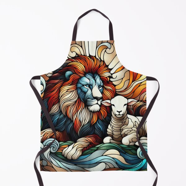 Item preview, Stained Glass Lion and Lamb designed and sold by foilhat.