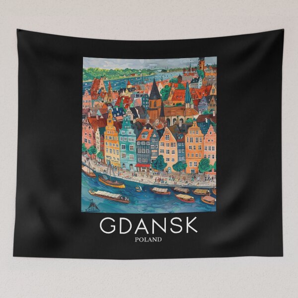 Item preview, A Pop Art Travel Print of Gdansk - Poland designed and sold by StudioRedKoala.