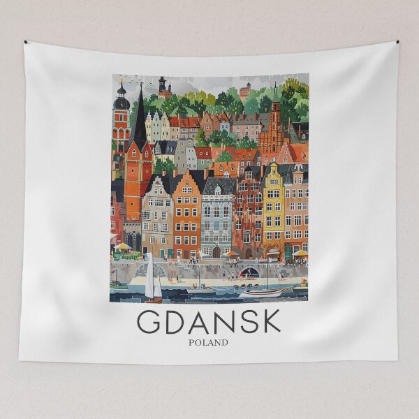 Item preview, A Pop Art Travel Print of Gdansk - Poland designed and sold by StudioRedKoala.