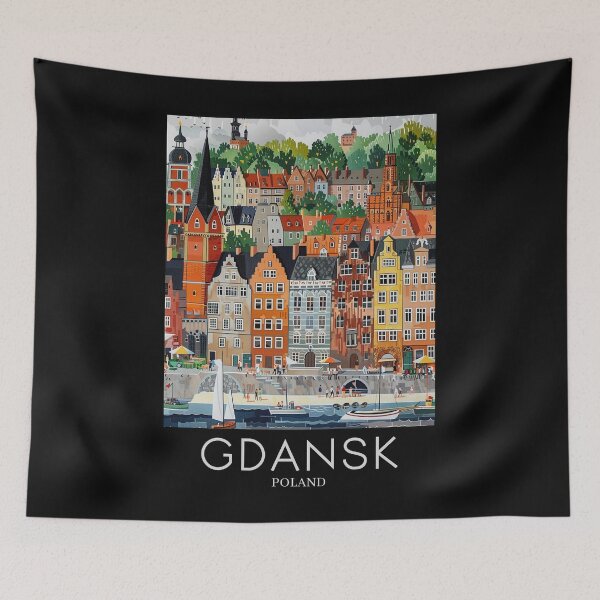 Item preview, A Pop Art Travel Print of Gdansk - Poland designed and sold by StudioRedKoala.