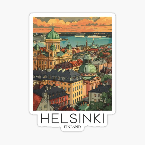 Item preview, A Pop Art Travel Print of Helsinki - Finland  designed and sold by StudioRedKoala.