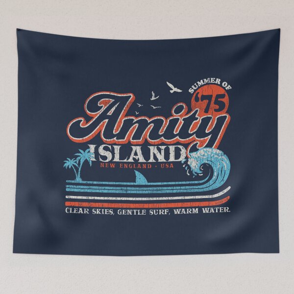 Item preview, Amity Island Retro Worn Out (Universal © UCS LLC) designed and sold by Alema Art.