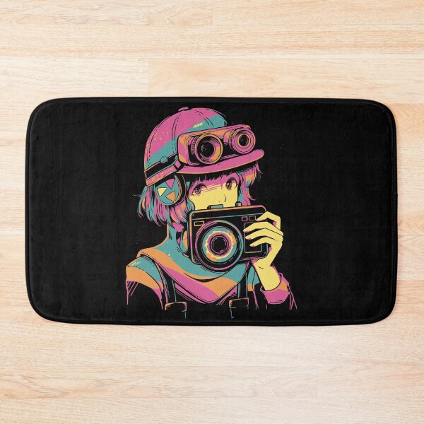 Item preview, Anime Girl with Camera Colorful Manga Japanese Photography designed and sold by DrawHandArt.
