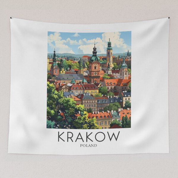 Item preview, A Pop Art Travel Print of Krakow - Poland designed and sold by StudioRedKoala.