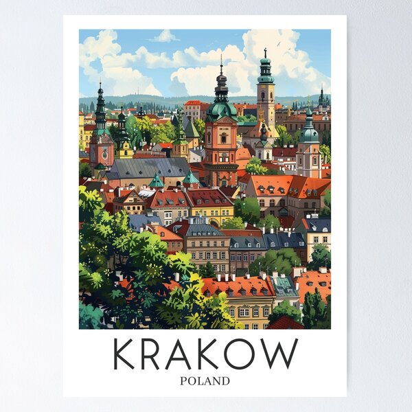 Item preview, A Pop Art Travel Print of Krakow - Poland designed and sold by StudioRedKoala.