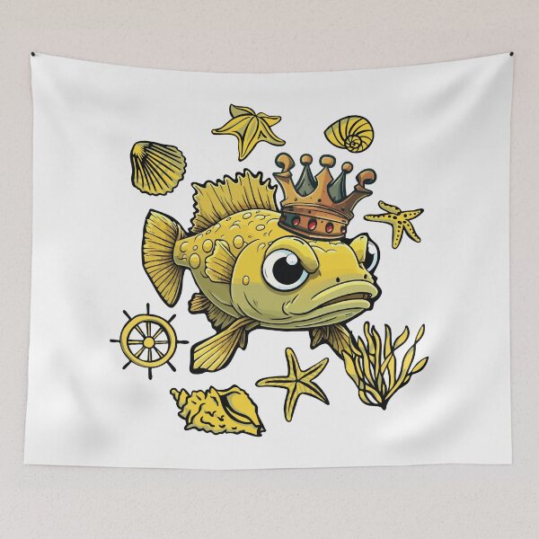 Item preview, Cute Cod Fish Colorful Cartoon for Cod fish Lover Retro Art  designed and sold by DrawHandArt.
