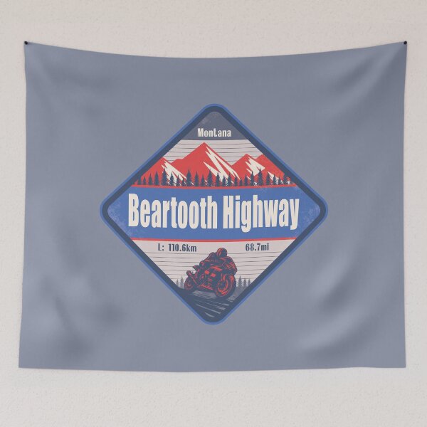 Item preview, Beartooth Highway Montana US Motorcycling Mountain Design designed and sold by CynthiaGraphics.
