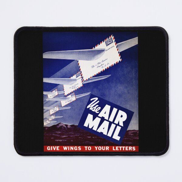 Item preview, Use Air Mail Give Wings To Your Letters 1950s Poster Art designed and sold by RocketshipRetro.