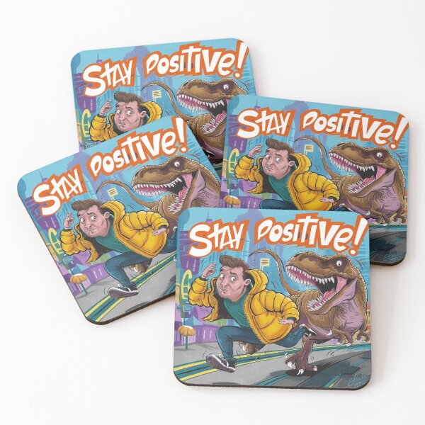 Item preview, Stay Positive Dinosaur designed and sold by DeadSocietyArt.