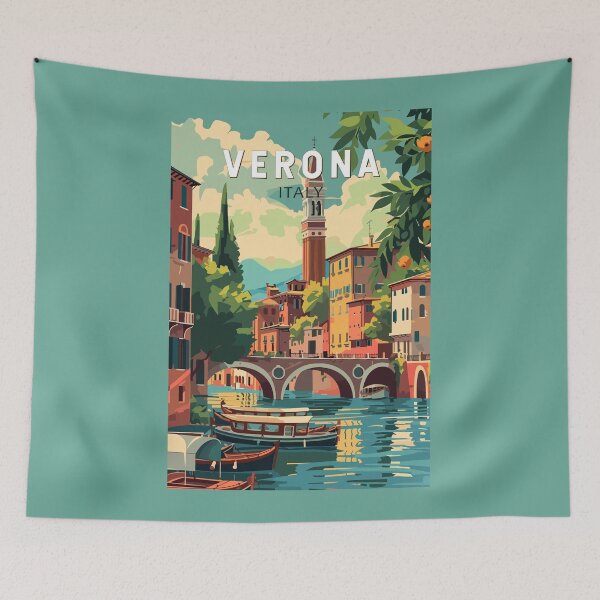 Item preview, Verona Italy Travel Art Vintage designed and sold by KrisSidDesigns.