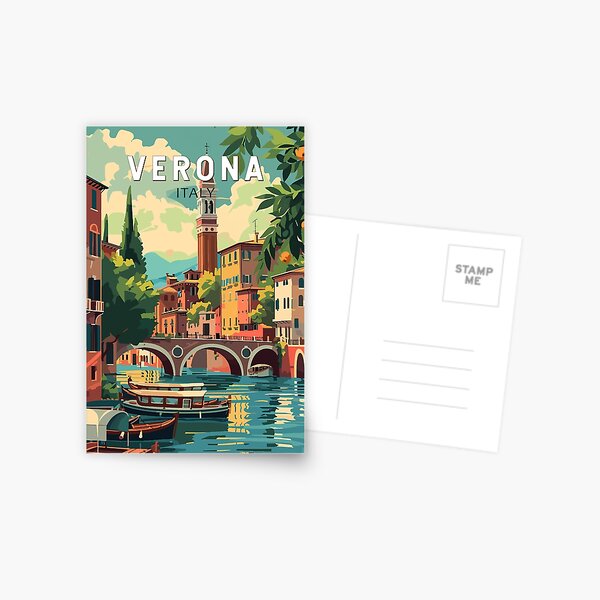 Item preview, Verona Italy Travel Art Vintage designed and sold by KrisSidDesigns.