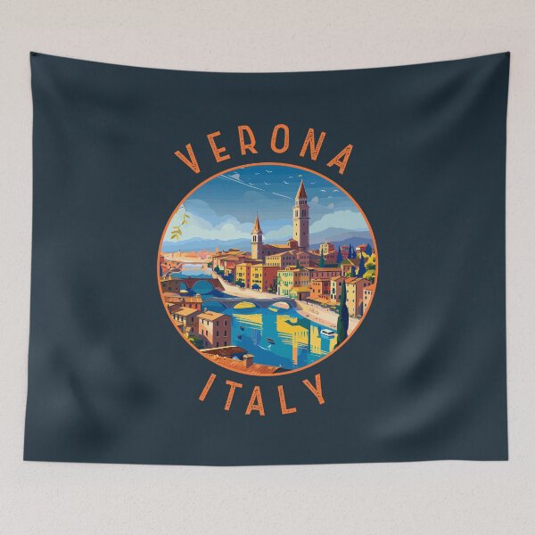 Item preview, Verona Italy Retro Distressed Circle designed and sold by KrisSidDesigns.