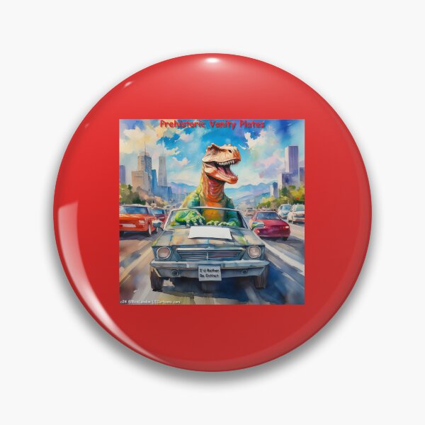 Item preview, Dinosaur Vanity Plate "I'd Rather Be Extinct"  designed and sold by Rick London Gifts.