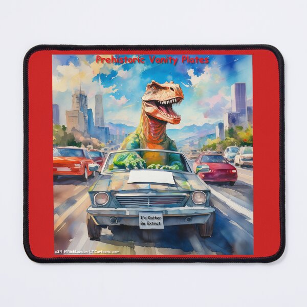 Item preview, Dinosaur Vanity Plate "I'd Rather Be Extinct" designed and sold by Rick London Gifts.