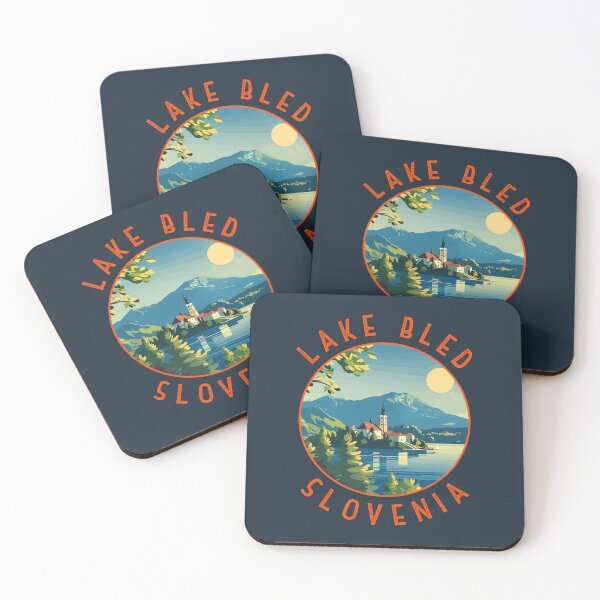 Item preview, Lake Bled Slovenia Retro Distressed Circle designed and sold by KrisSidDesigns.