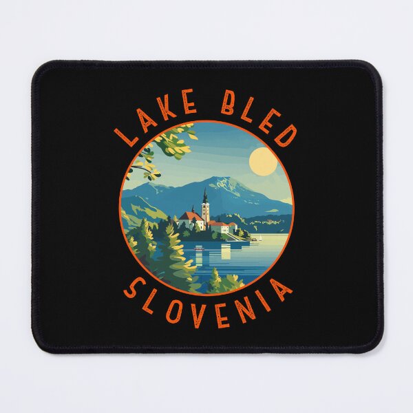 Item preview, Lake Bled Slovenia Retro Distressed Circle designed and sold by KrisSidDesigns.