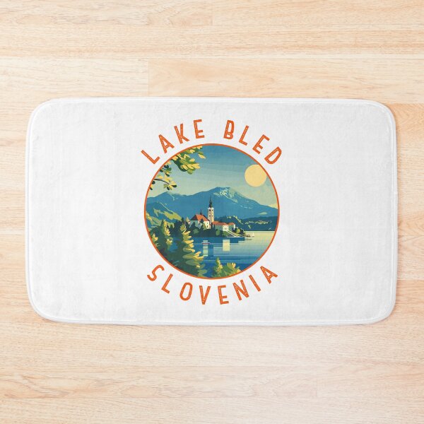 Item preview, Lake Bled Slovenia Retro Distressed Circle designed and sold by KrisSidDesigns.