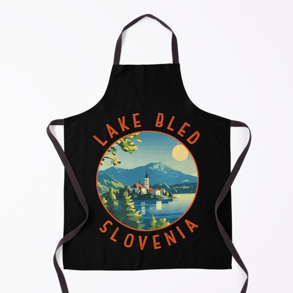 Item preview, Lake Bled Slovenia Retro Distressed Circle designed and sold by KrisSidDesigns.