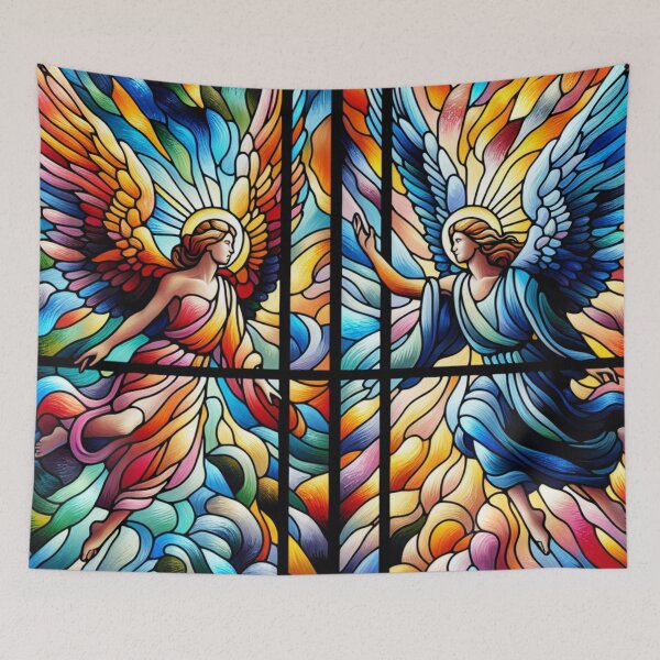 Item preview, Stained Glass Michael and Gabriel  designed and sold by foilhat.
