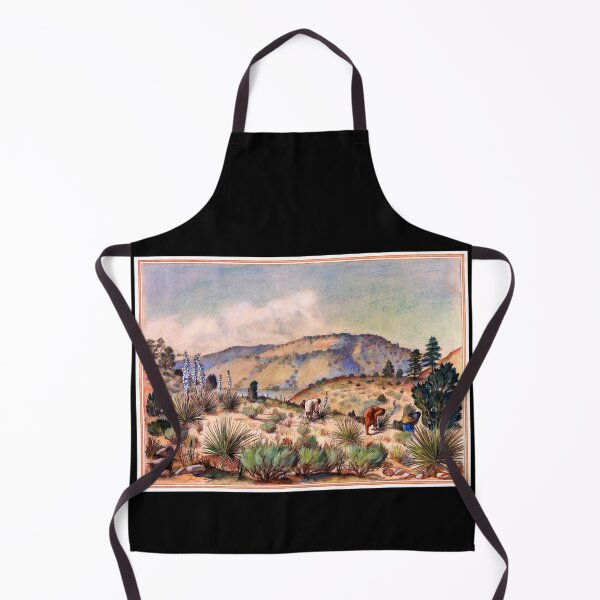 Item preview, Women Gather Yucca Plants Desert Southwest Landscape USA designed and sold by RocketshipRetro.