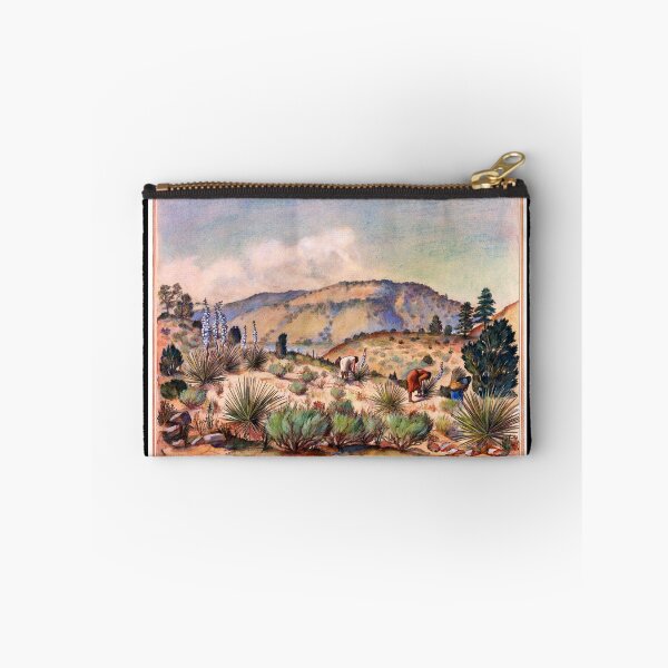 Item preview, Women Gather Yucca Plants Desert Southwest Landscape USA designed and sold by RocketshipRetro.