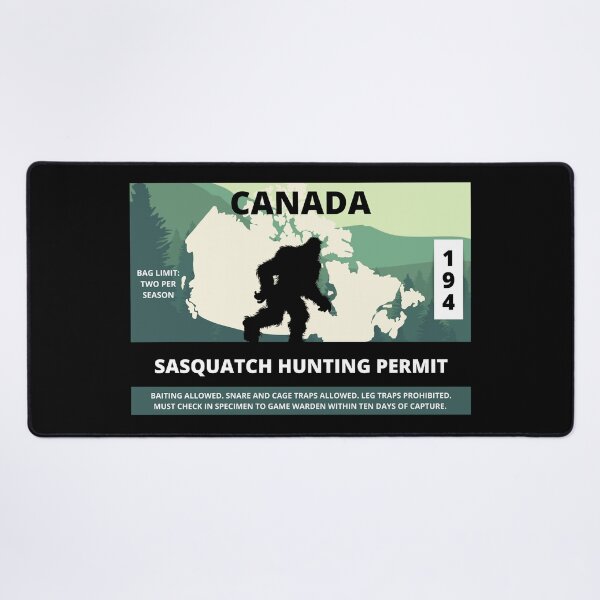 Item preview, Sasquatch Hunting Permit - Canada/ Sasquatch Poster/ Bigfoot Artboard Wall Art designed and sold by The Bored Buffoon.