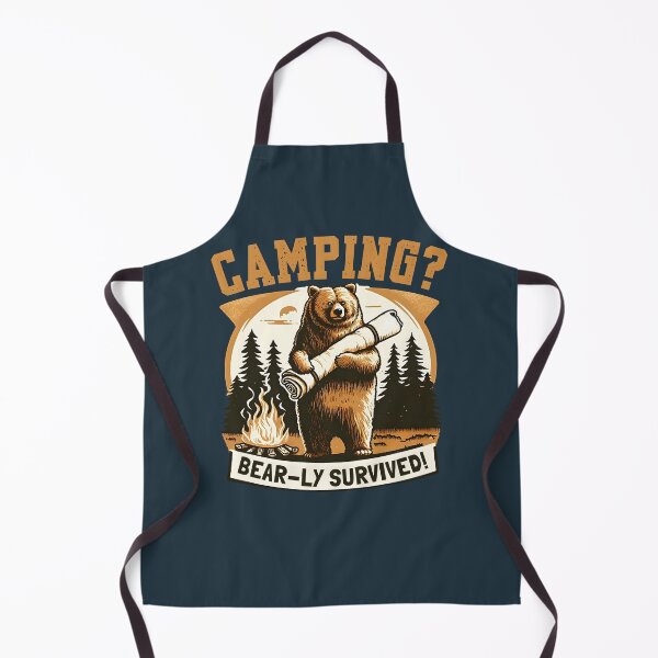 Item preview, Bear Camping Pun - Bear-ly Survived Funny Vintage Design. Gift for outdoors enthusiasts. designed and sold by Unitepeople.